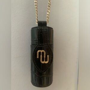 MAJE lipstick holder with leather case and chain